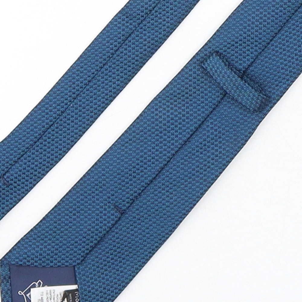 Marks and Spencer Mens Green Geometric Silk Pointed Tie One Size