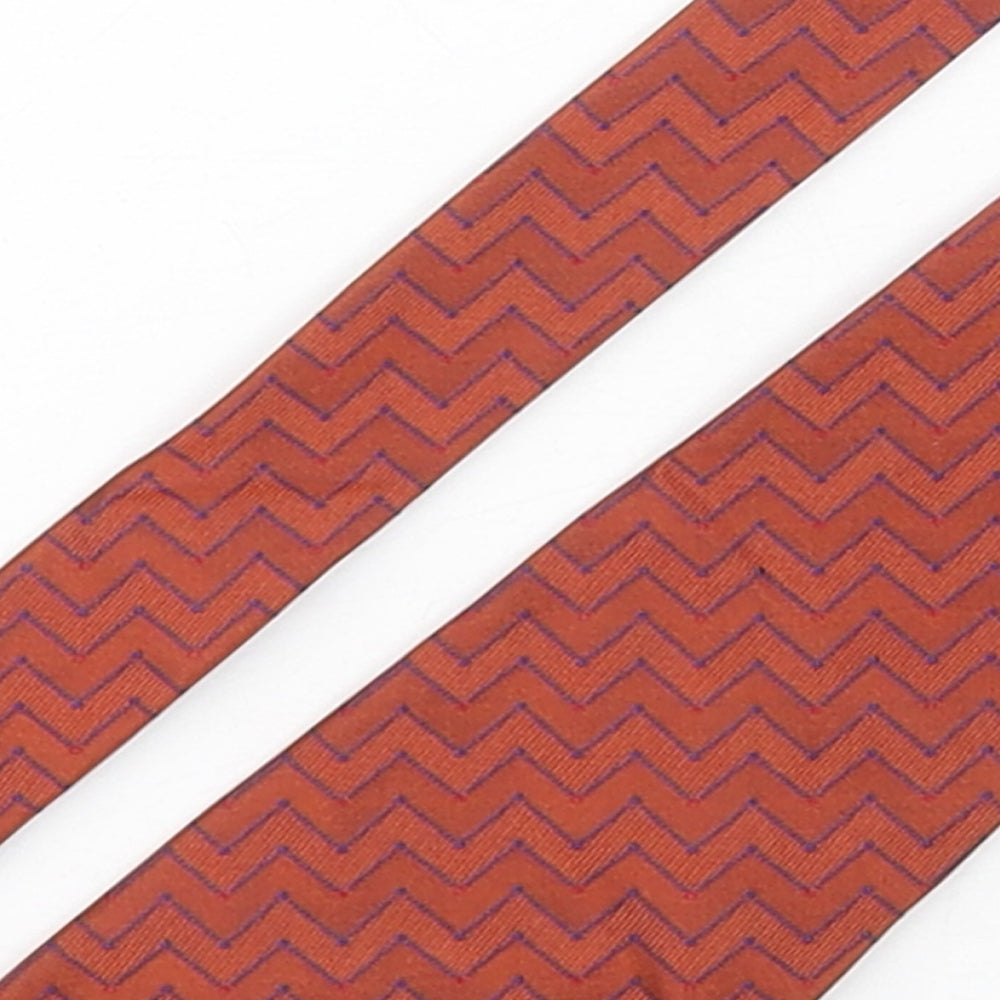 Van Heusen Mens Bronze Geometric Silk Pointed Tie One Size