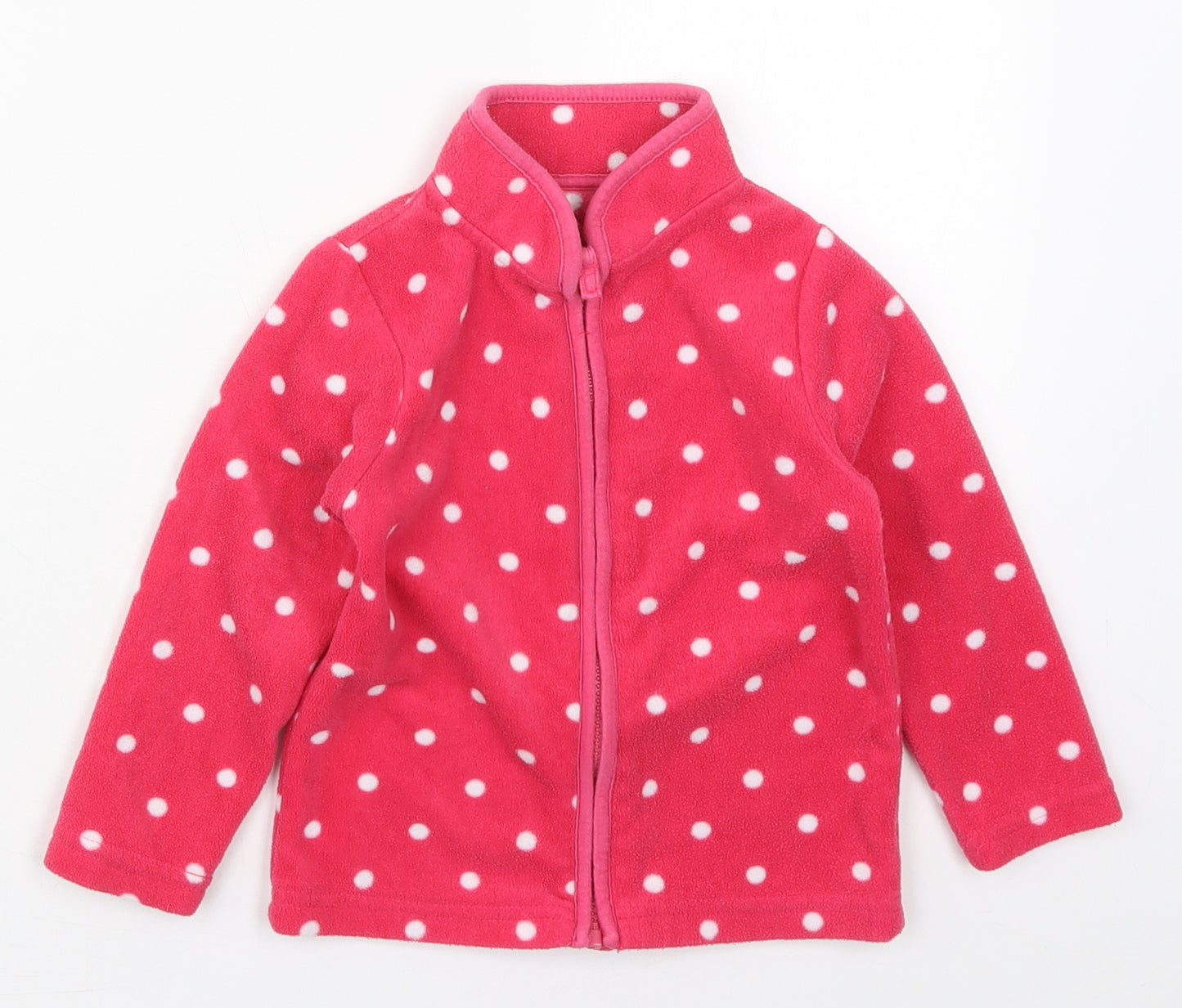 Mothercare Girls Pink Polka Dot  Jacket  Size 2-3 Years  Zip