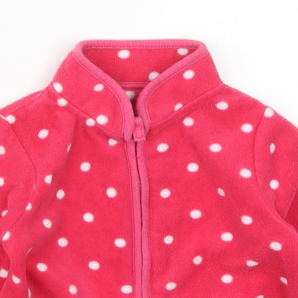 Mothercare Girls Pink Polka Dot  Jacket  Size 2-3 Years  Zip