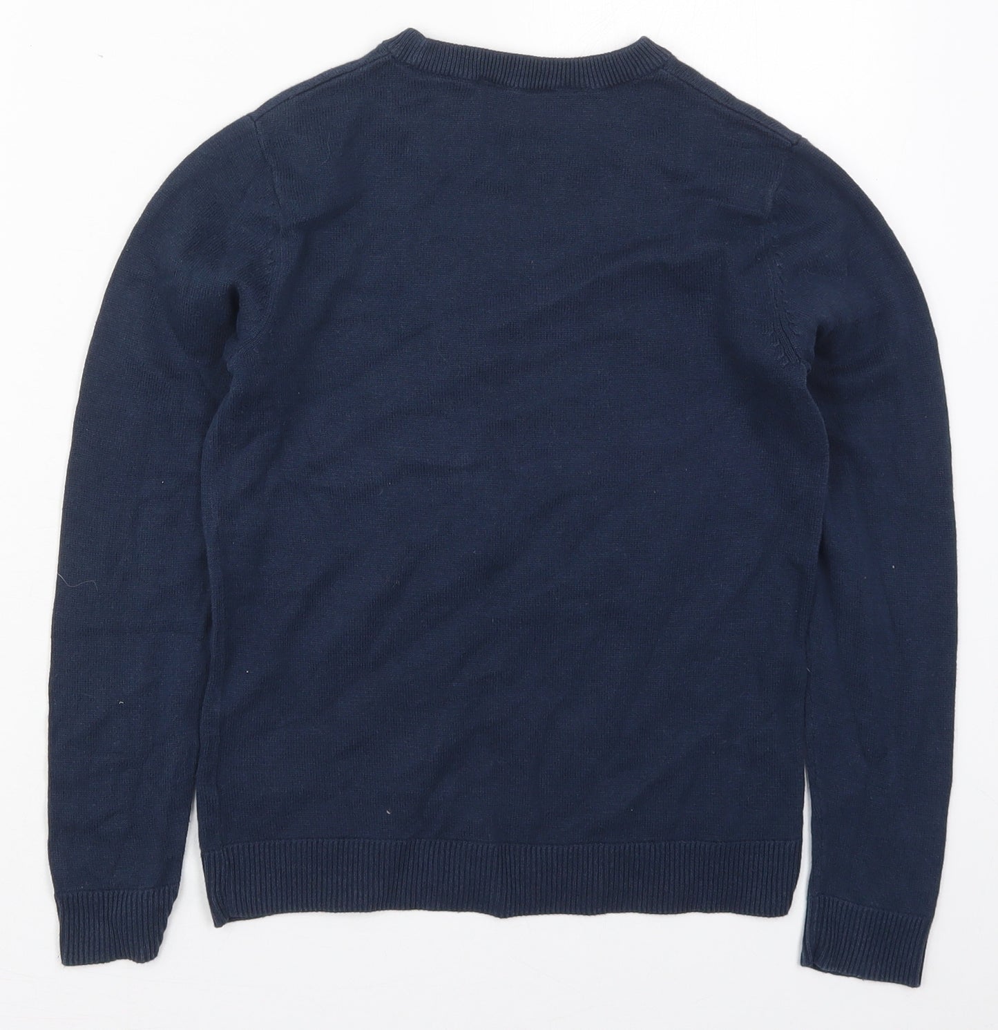 H&M Girls Blue Crew Neck  Cotton Pullover Jumper Size 8-9 Years  Pullover - Santa's Little Helper