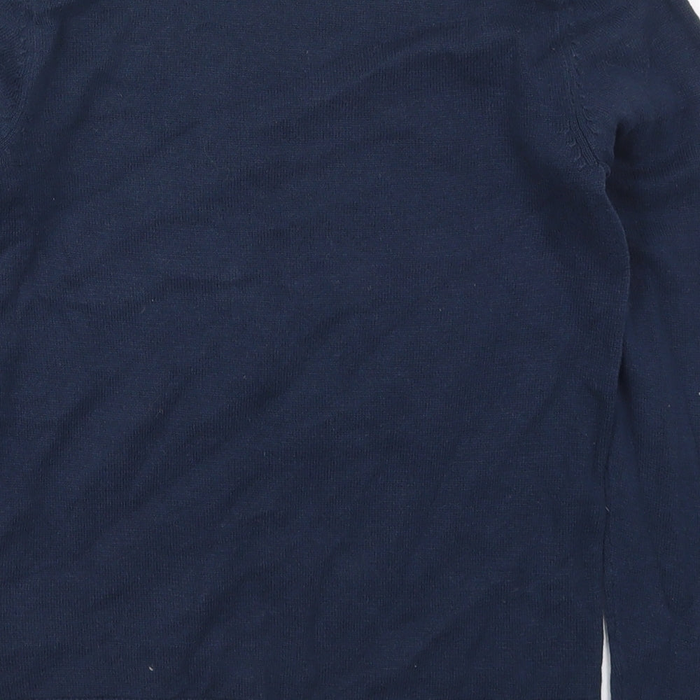 H&M Girls Blue Crew Neck  Cotton Pullover Jumper Size 8-9 Years  Pullover - Santa's Little Helper