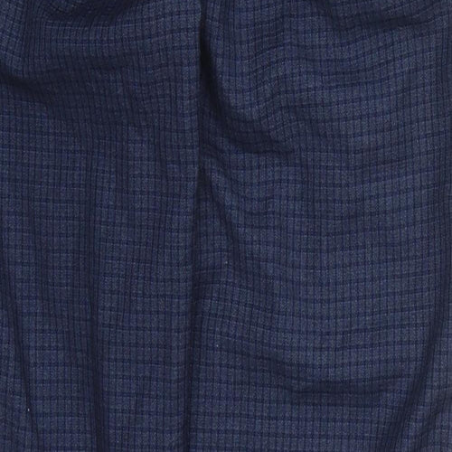 Boohoo MAN Mens Blue Check Polyester Trousers  Size S L27 in Regular Drawstring