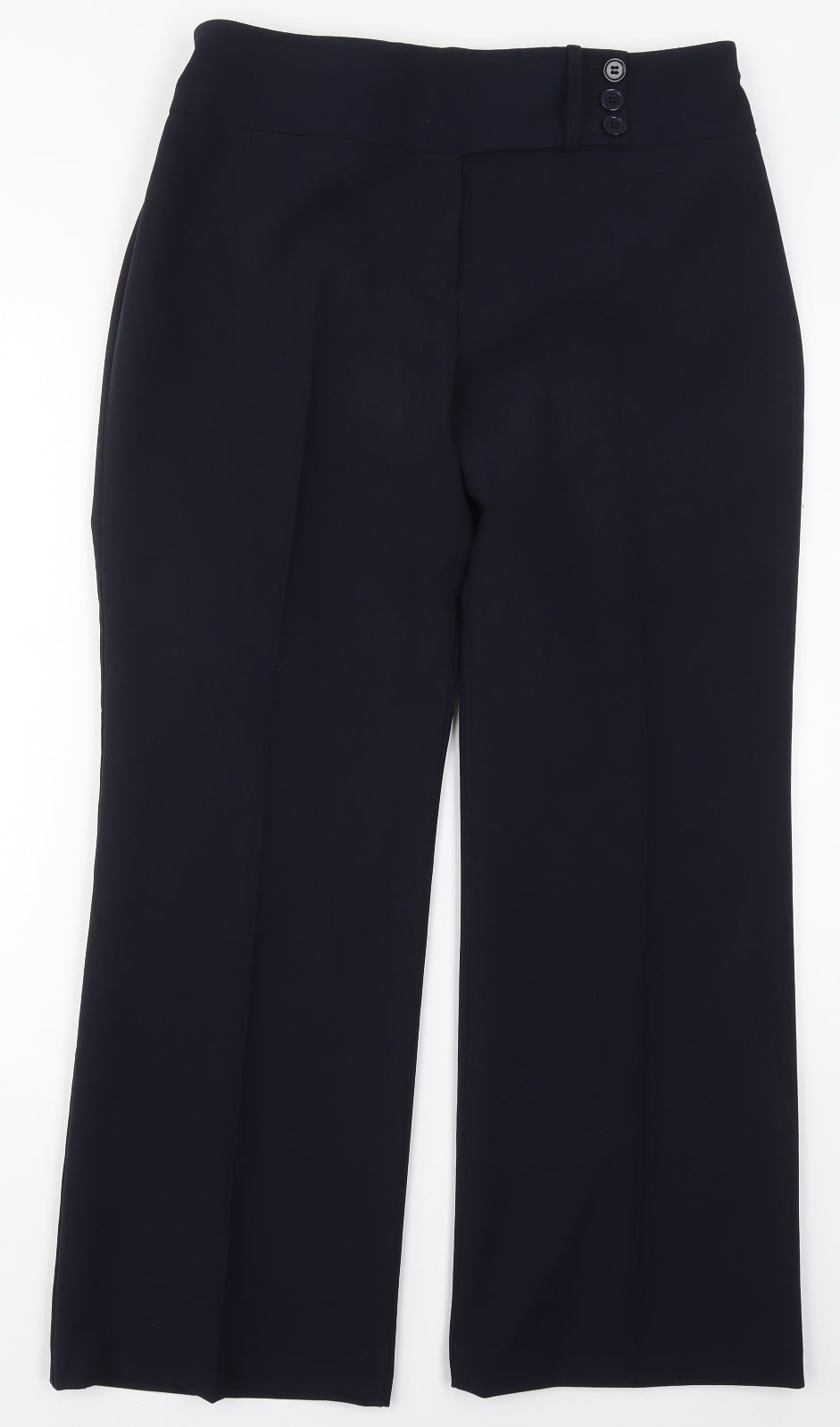 Marks and Spencer Womens Blue  Polyester Trousers  Size 16 L29.5 in Regular Button