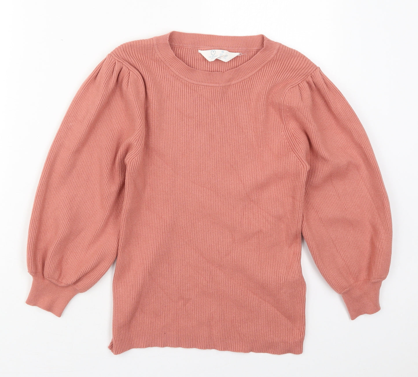Primark Womens Pink Crew Neck  Viscose Pullover Jumper Size 12