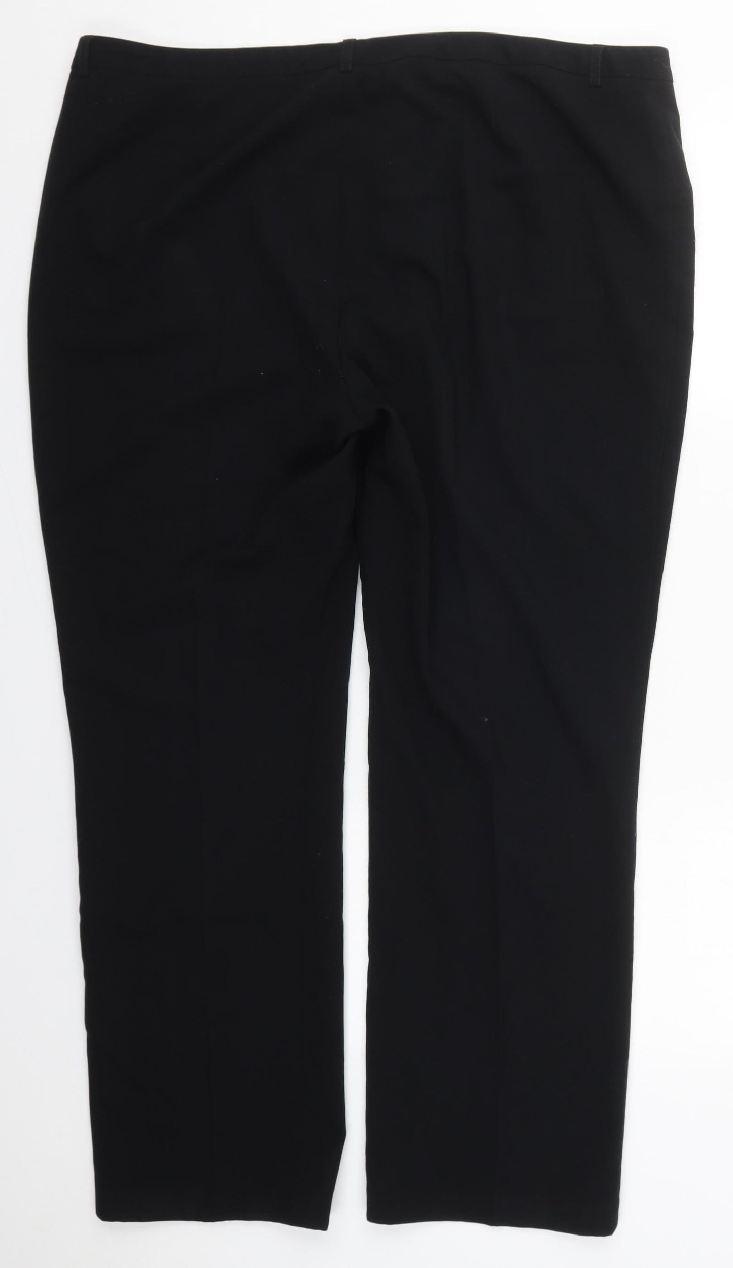 Marks and Spencer Womens Black  Polyester Trousers  Size 20 L30 in Regular Button
