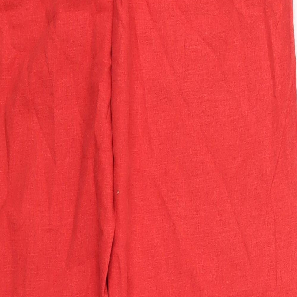 NEXT Womens Red  Linen Trousers  Size 10 L30 in Regular Button