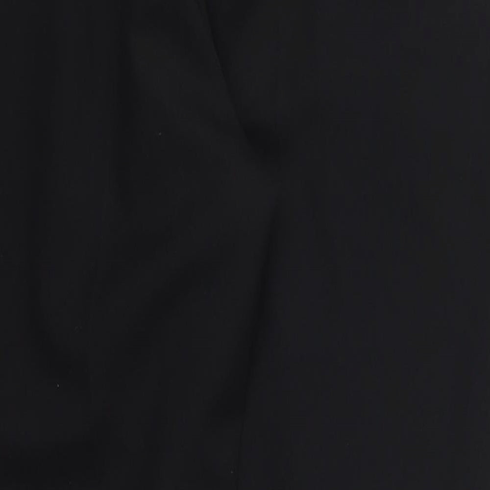 Marks and Spencer Womens Black  Polyester Trousers  Size 14 L25 in Regular Button