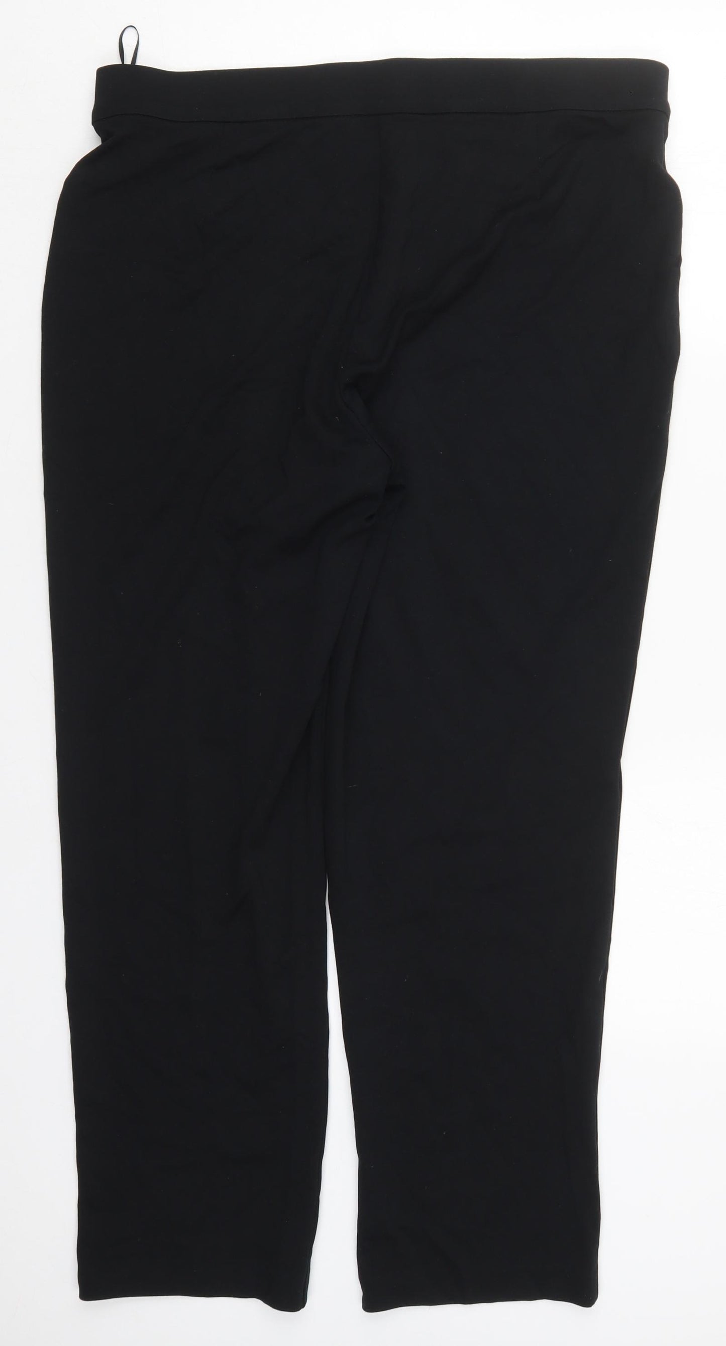 Marks and Spencer Womens Black  Viscose Trousers  Size 18 L29 in Regular