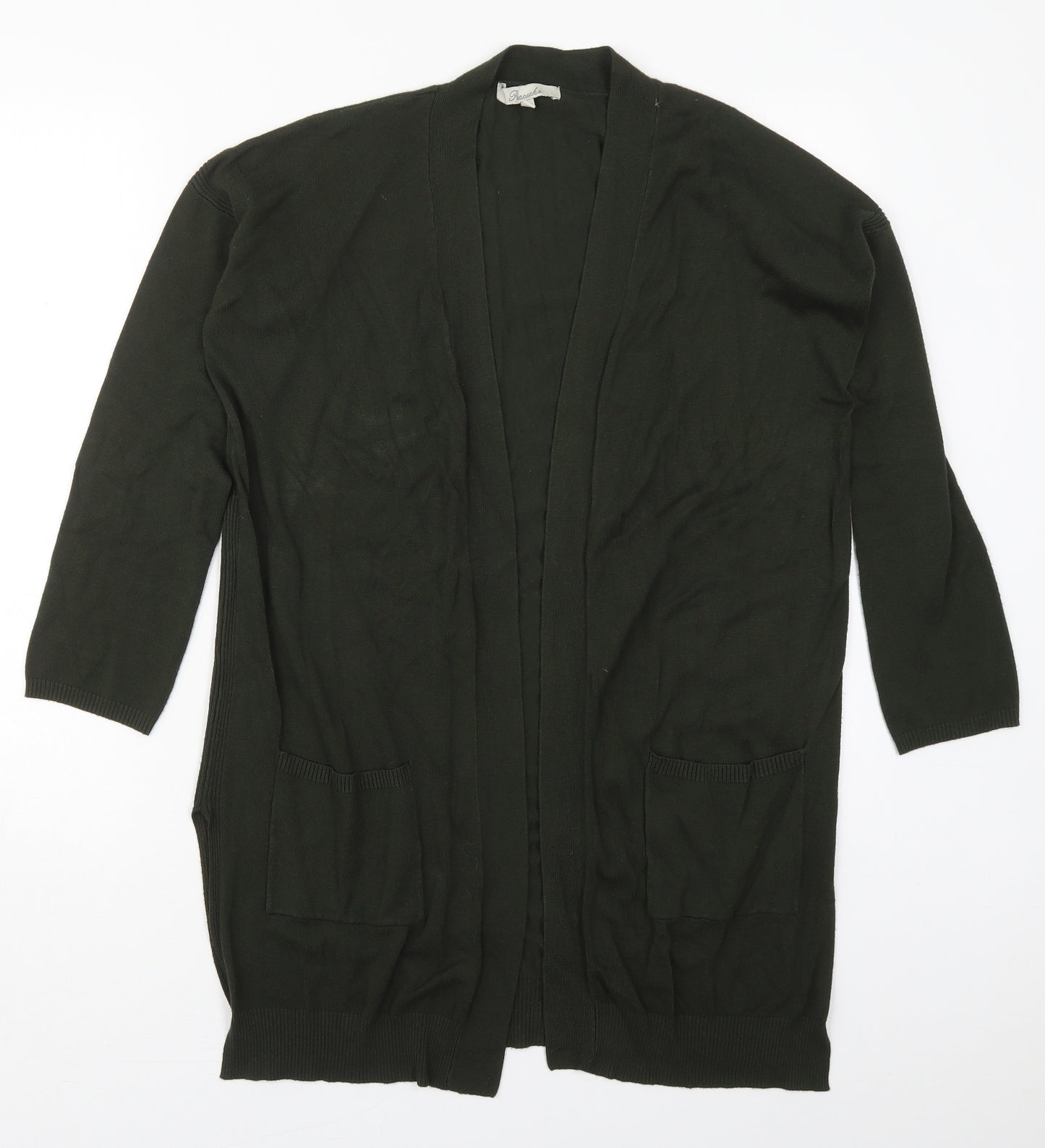 Peacocks Womens Green V-Neck  Viscose Cardigan Jumper Size 14
