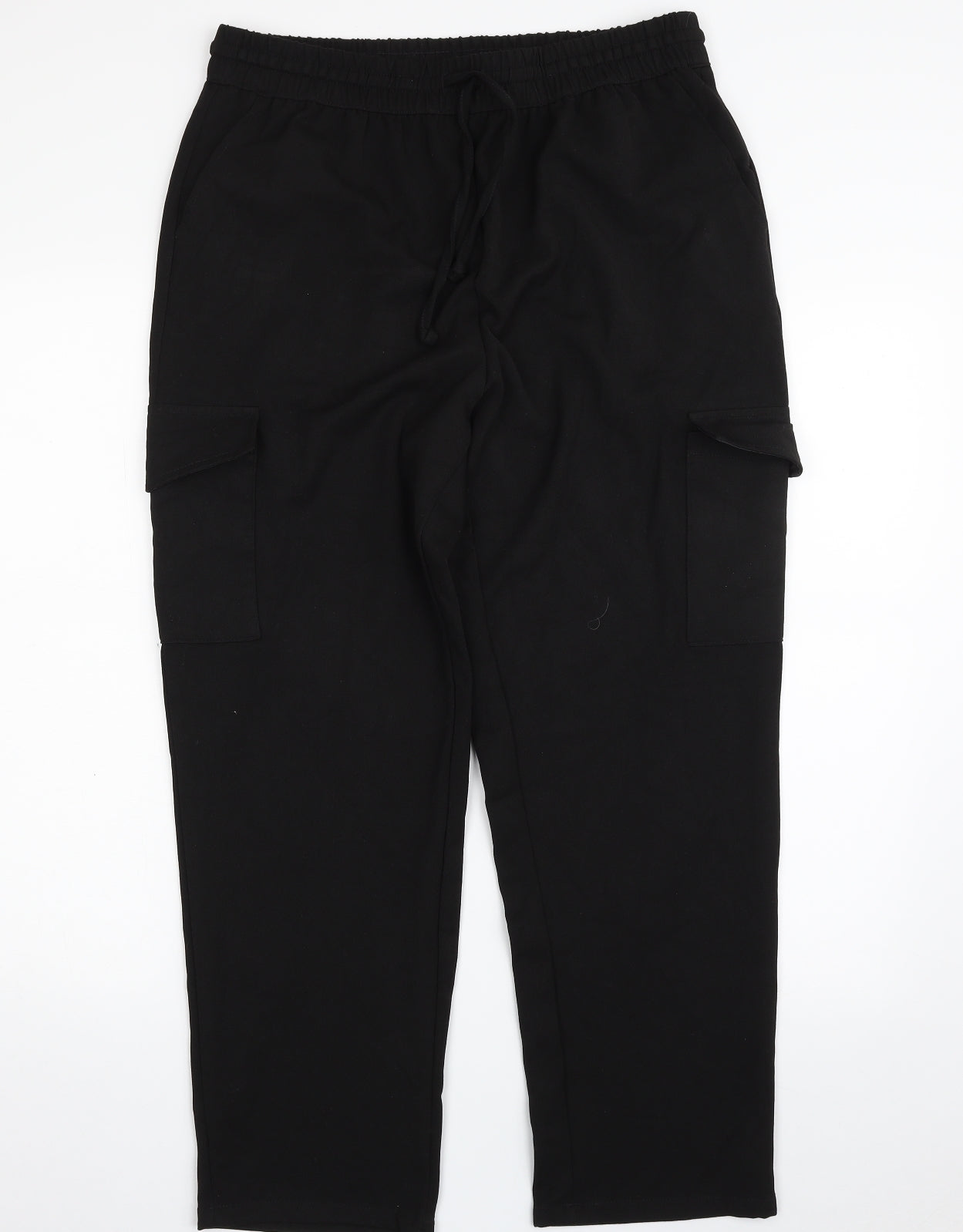 Primark# Womens Black  Polyester Cargo Trousers Size 14 L27 in Regular