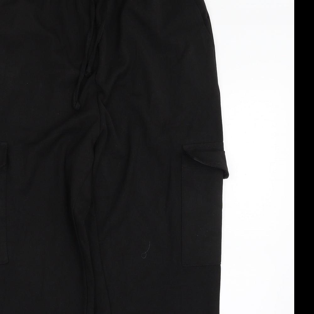Primark# Womens Black  Polyester Cargo Trousers Size 14 L27 in Regular
