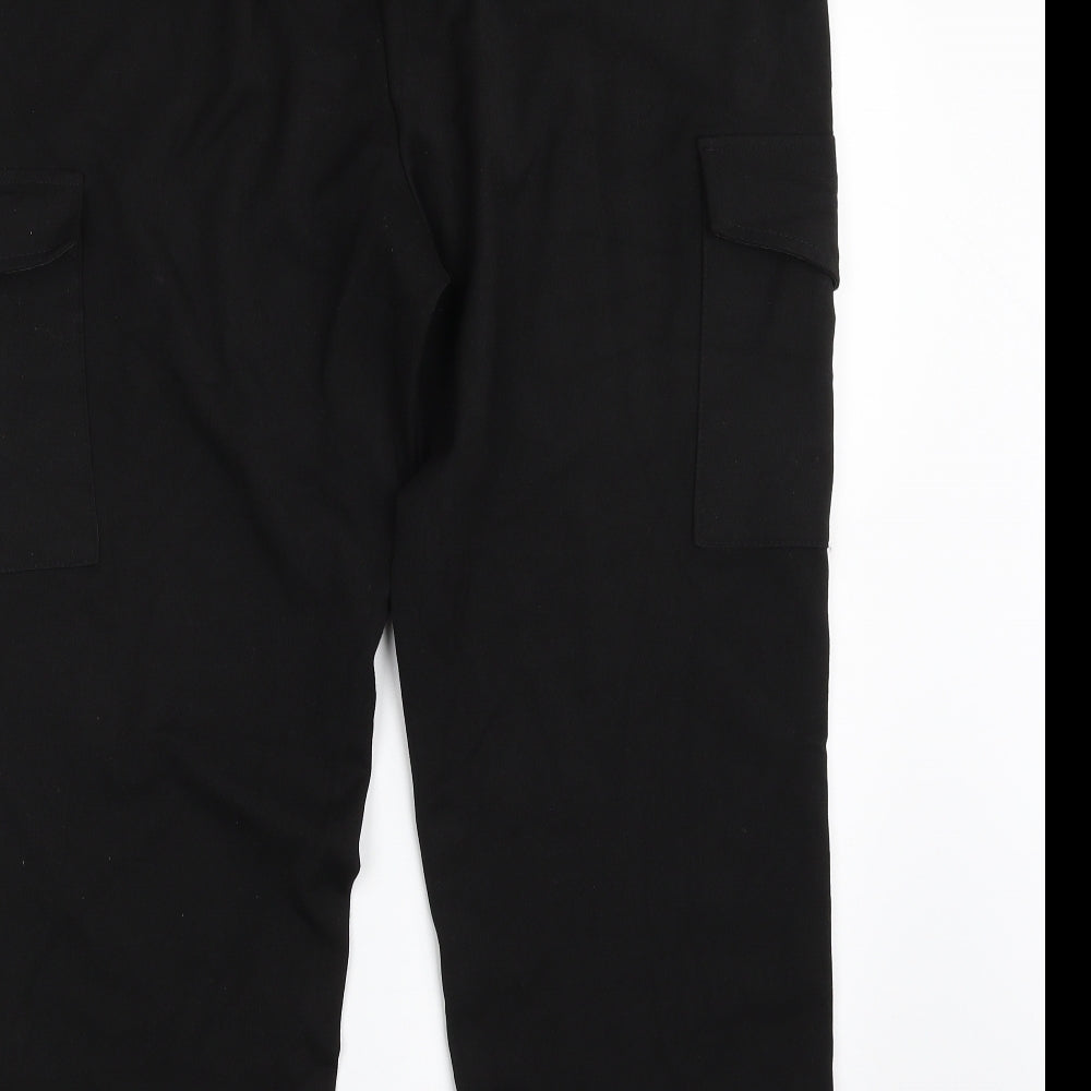 Primark# Womens Black  Polyester Cargo Trousers Size 14 L27 in Regular