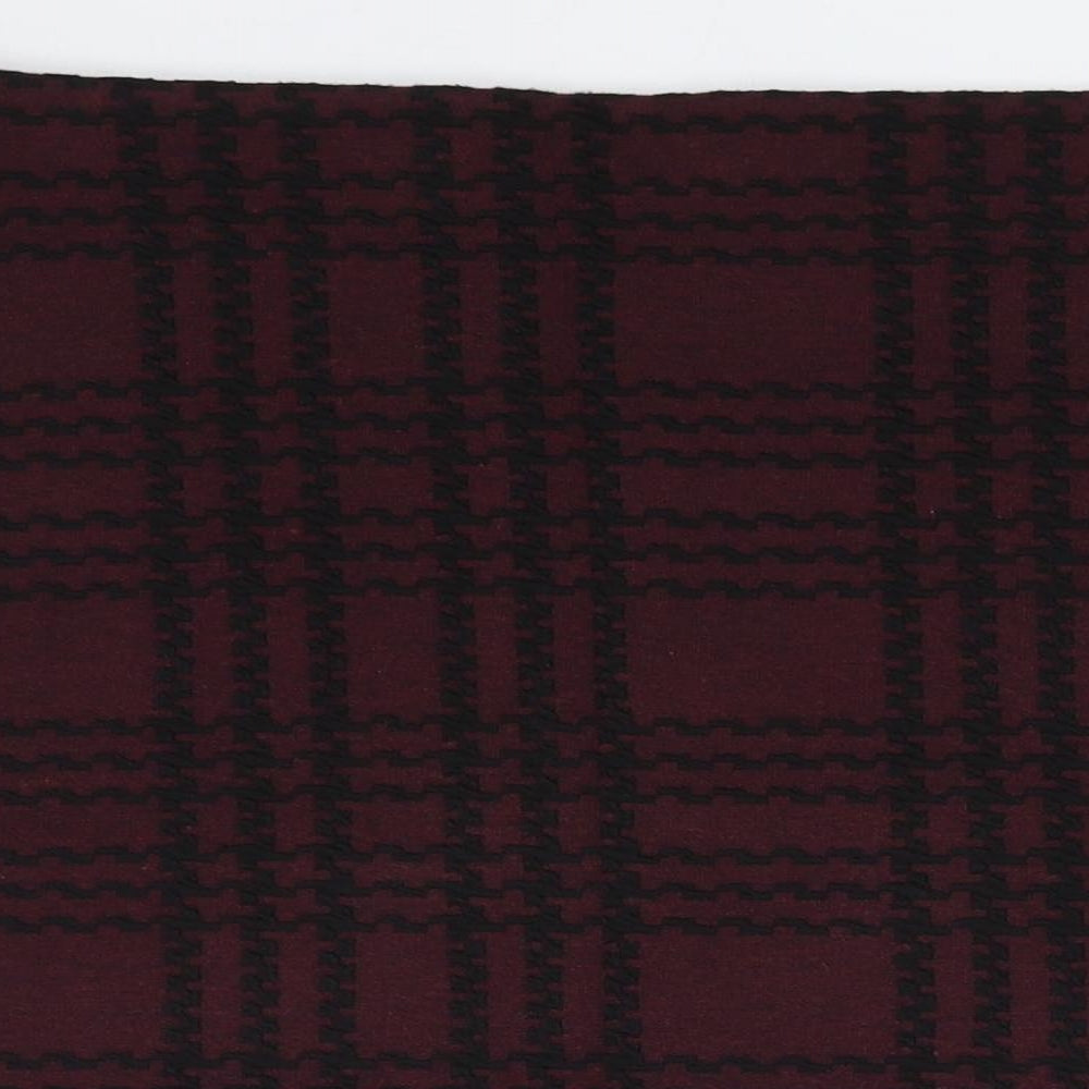 Marks and Spencer Womens Purple Check Polyester A-Line Skirt Size 12