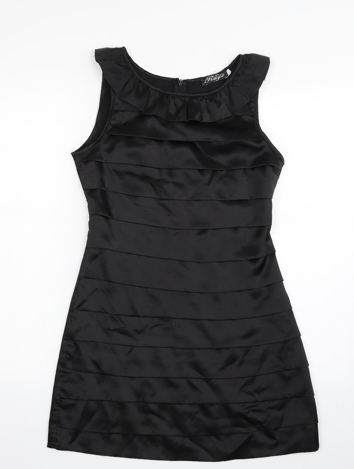 Madam Rage Womens Black  Polyester Shift  Size 10  Boat Neck Zip