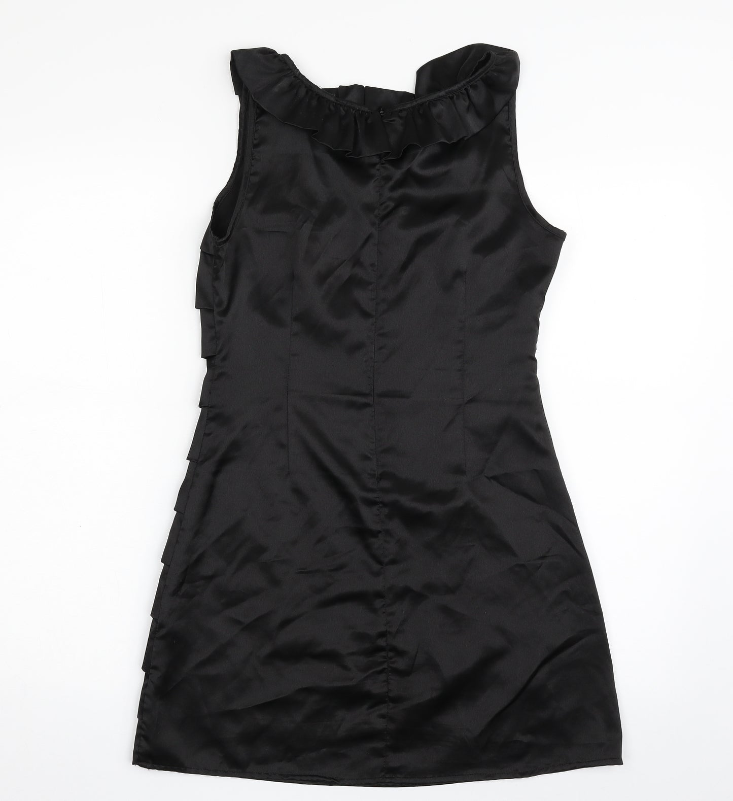 Madam Rage Womens Black  Polyester Shift  Size 10  Boat Neck Zip
