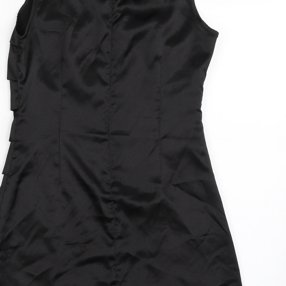 Madam Rage Womens Black  Polyester Shift  Size 10  Boat Neck Zip