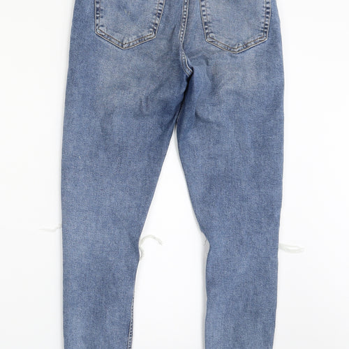Topshop Womens Blue  Cotton Skinny Jeans Size 28 in L27 in Slim Zip