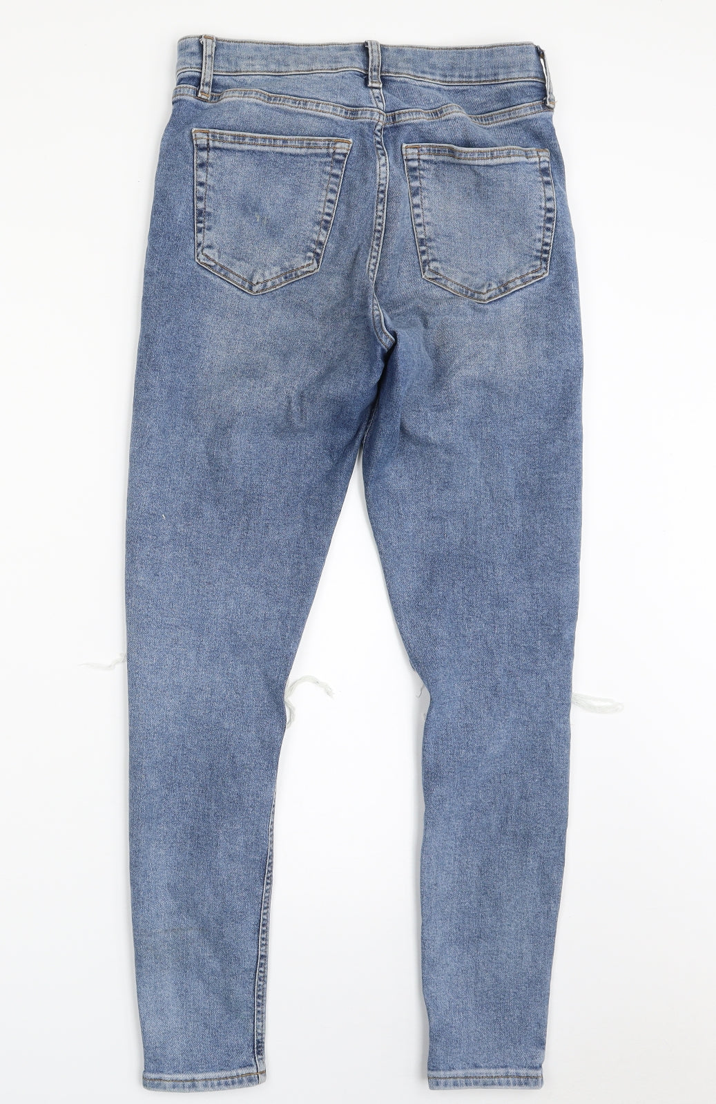 Topshop Womens Blue  Cotton Skinny Jeans Size 28 in L27 in Slim Zip
