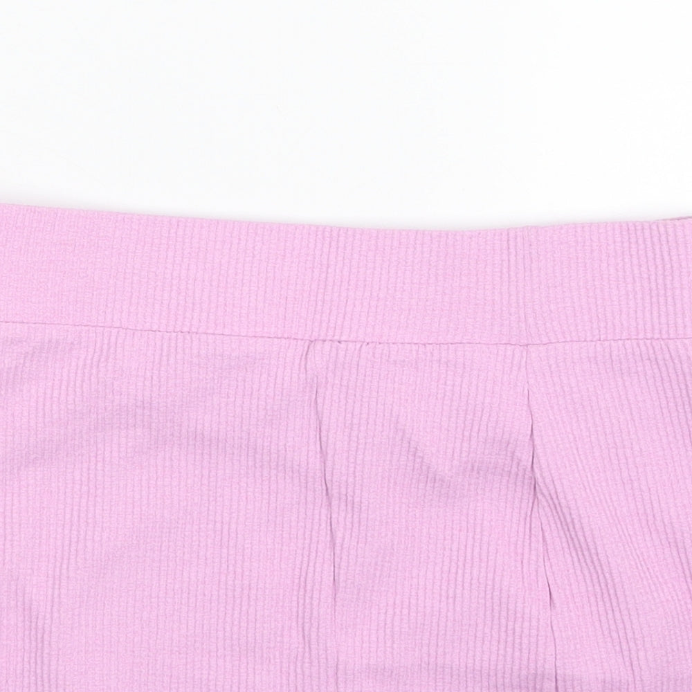 Bershka Womens Pink  Polyamide Mini Skirt Size M