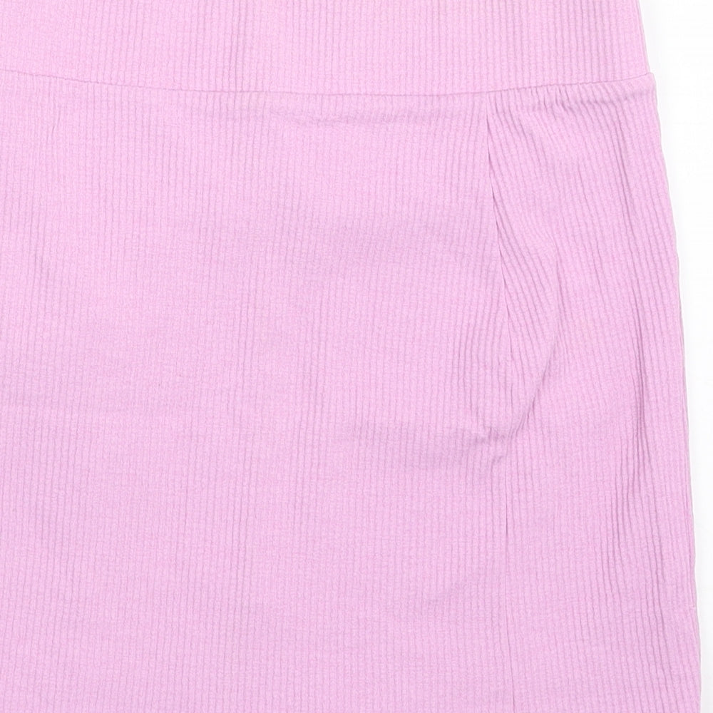 Bershka Womens Pink  Polyamide Mini Skirt Size M
