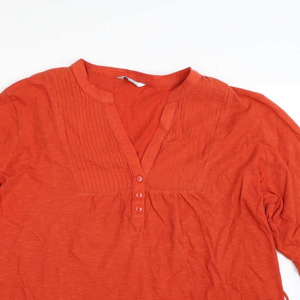 M&Co Womens Orange  100% Cotton Basic T-Shirt Size 2XL V-Neck