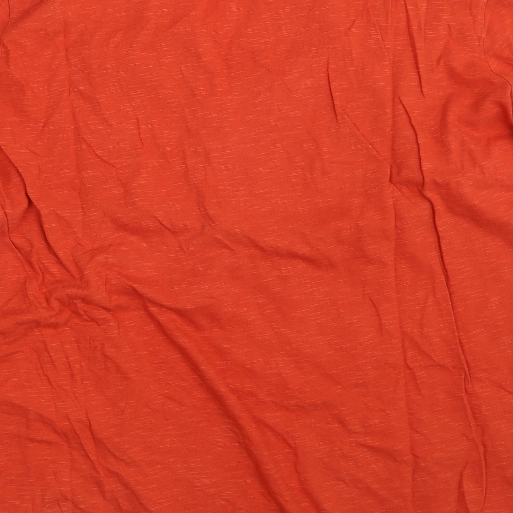 M&Co Womens Orange  100% Cotton Basic T-Shirt Size 2XL V-Neck
