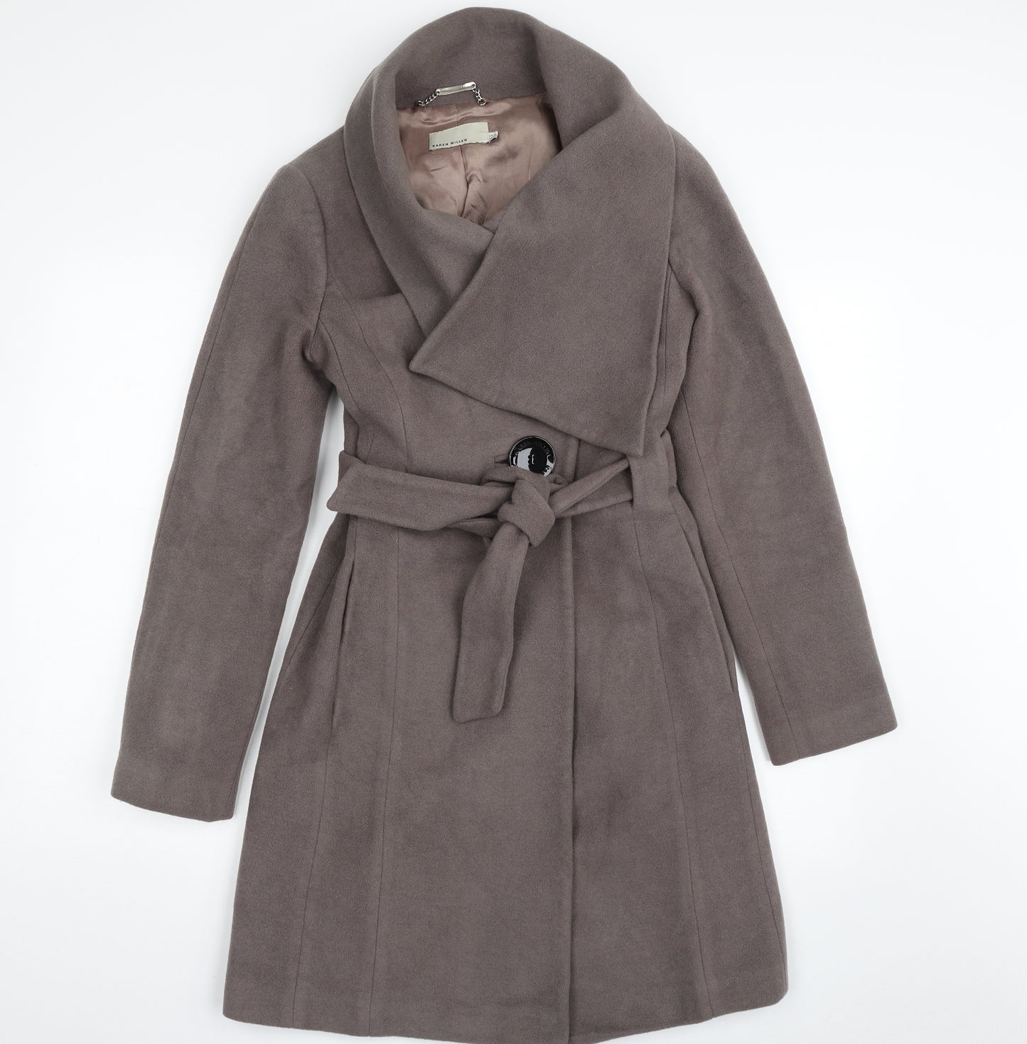 Karen Millen Womens Purple   Overcoat Coat Size 10  Button