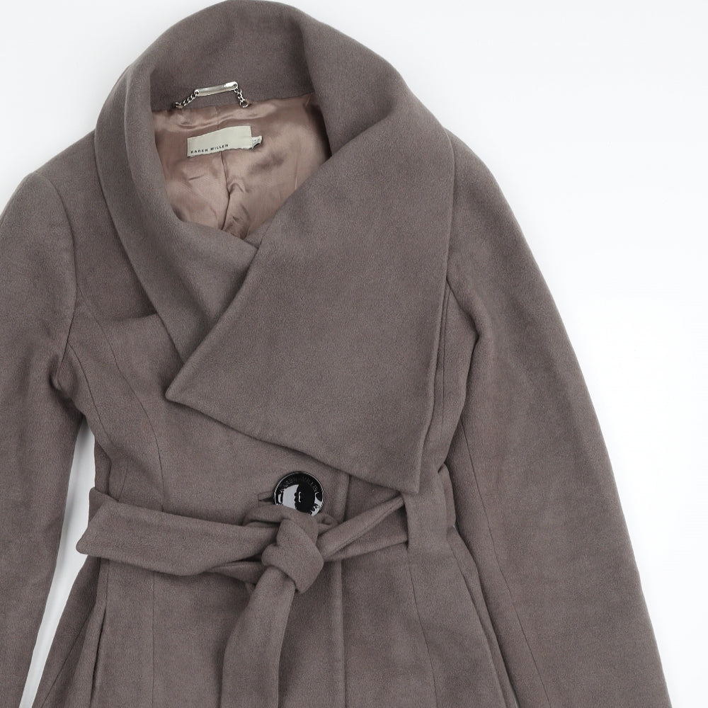 Karen Millen Womens Purple   Overcoat Coat Size 10  Button