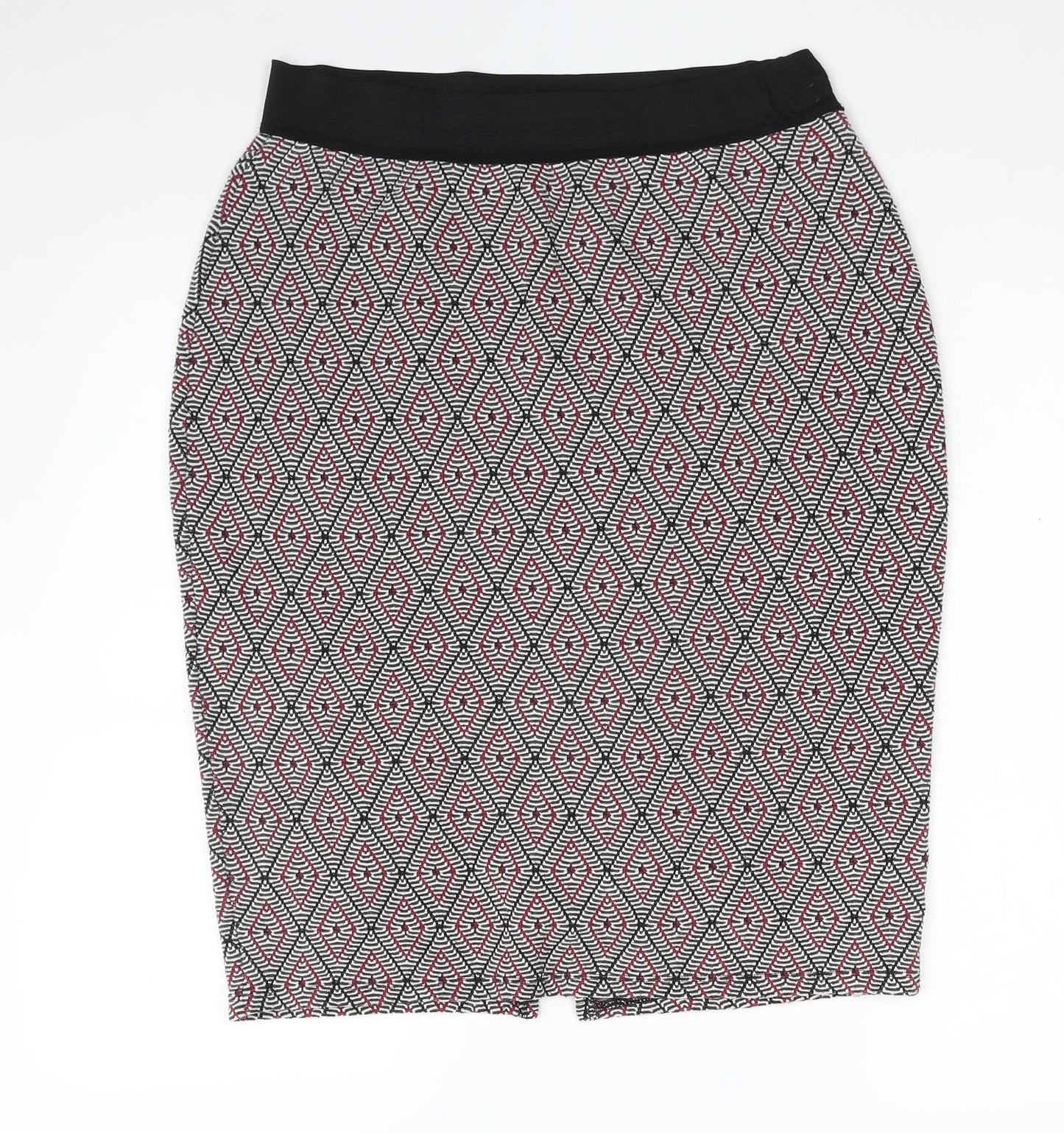 George Womens Grey Argyle/Diamond Polyester Straight & Pencil Skirt Size 14