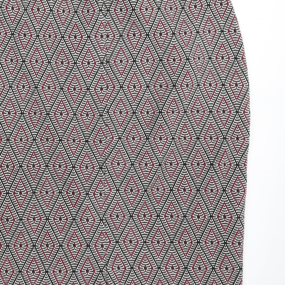George Womens Grey Argyle/Diamond Polyester Straight & Pencil Skirt Size 14