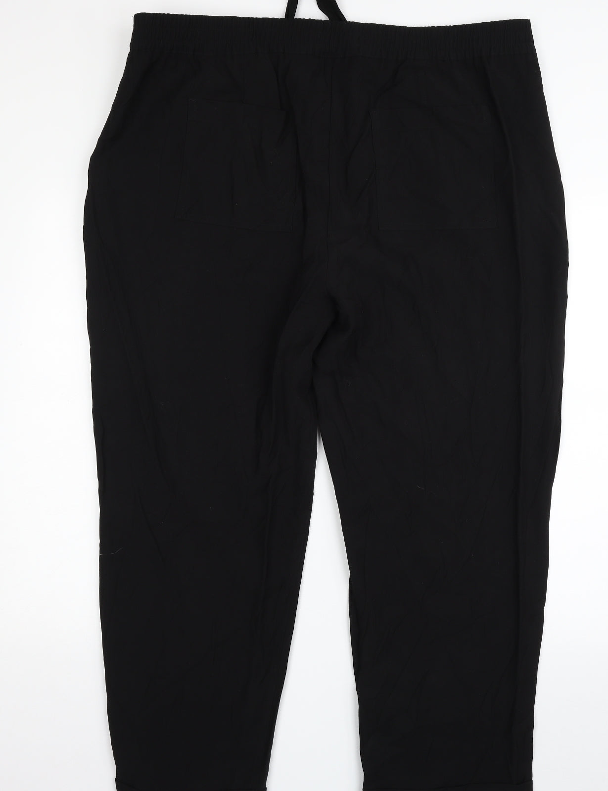 NEXT Womens Black  Polyester Trousers  Size 44 in L26 in Regular Zip