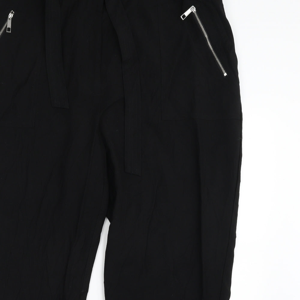 NEXT Womens Black  Polyester Trousers  Size 44 in L26 in Regular Zip