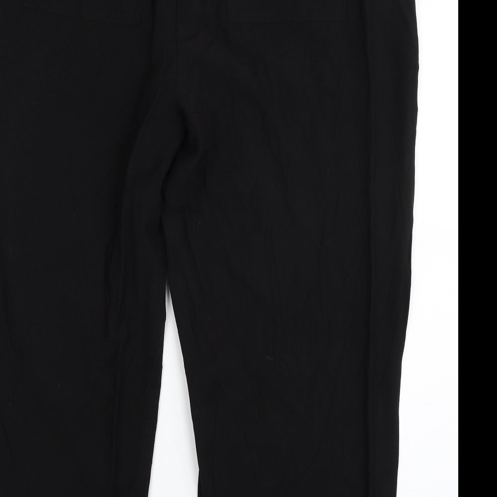 NEXT Womens Black  Polyester Trousers  Size 44 in L26 in Regular Zip