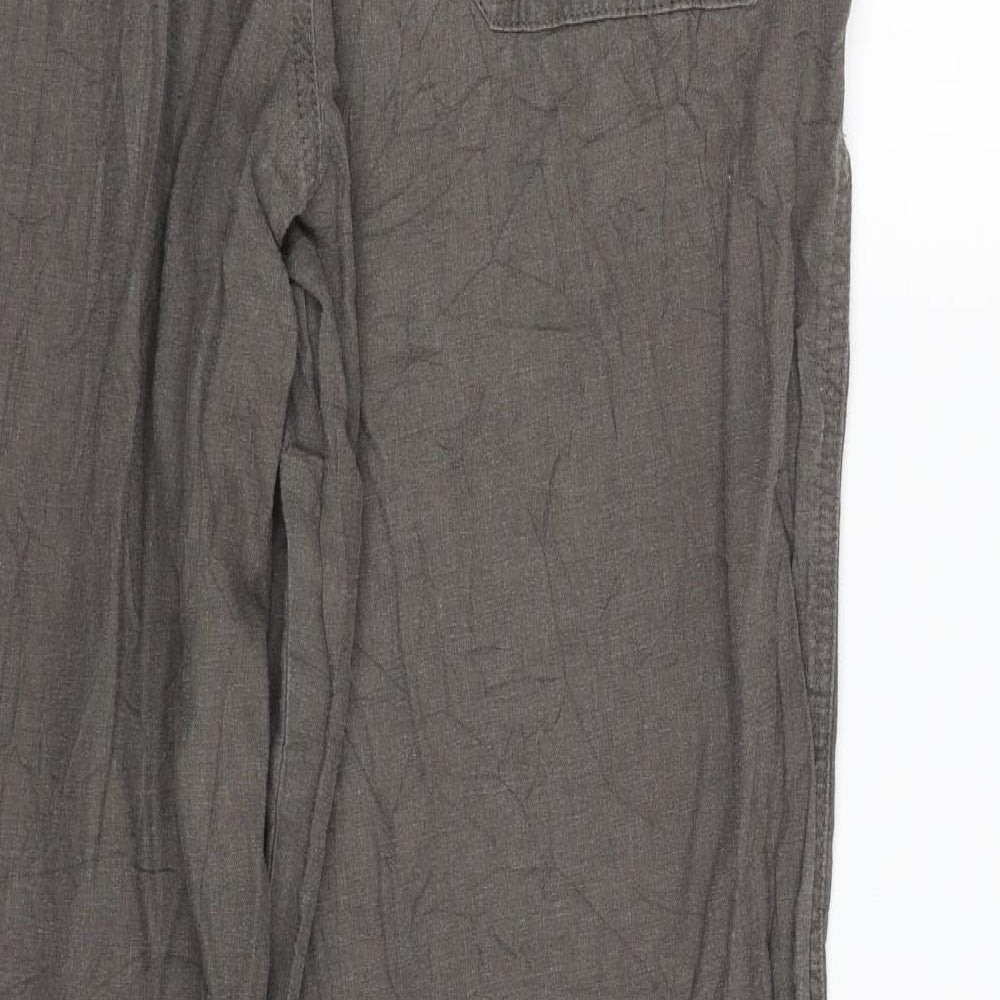 Marks and Spencer Womens Beige  Linen Trousers  Size 38 in L33 in Regular Zip