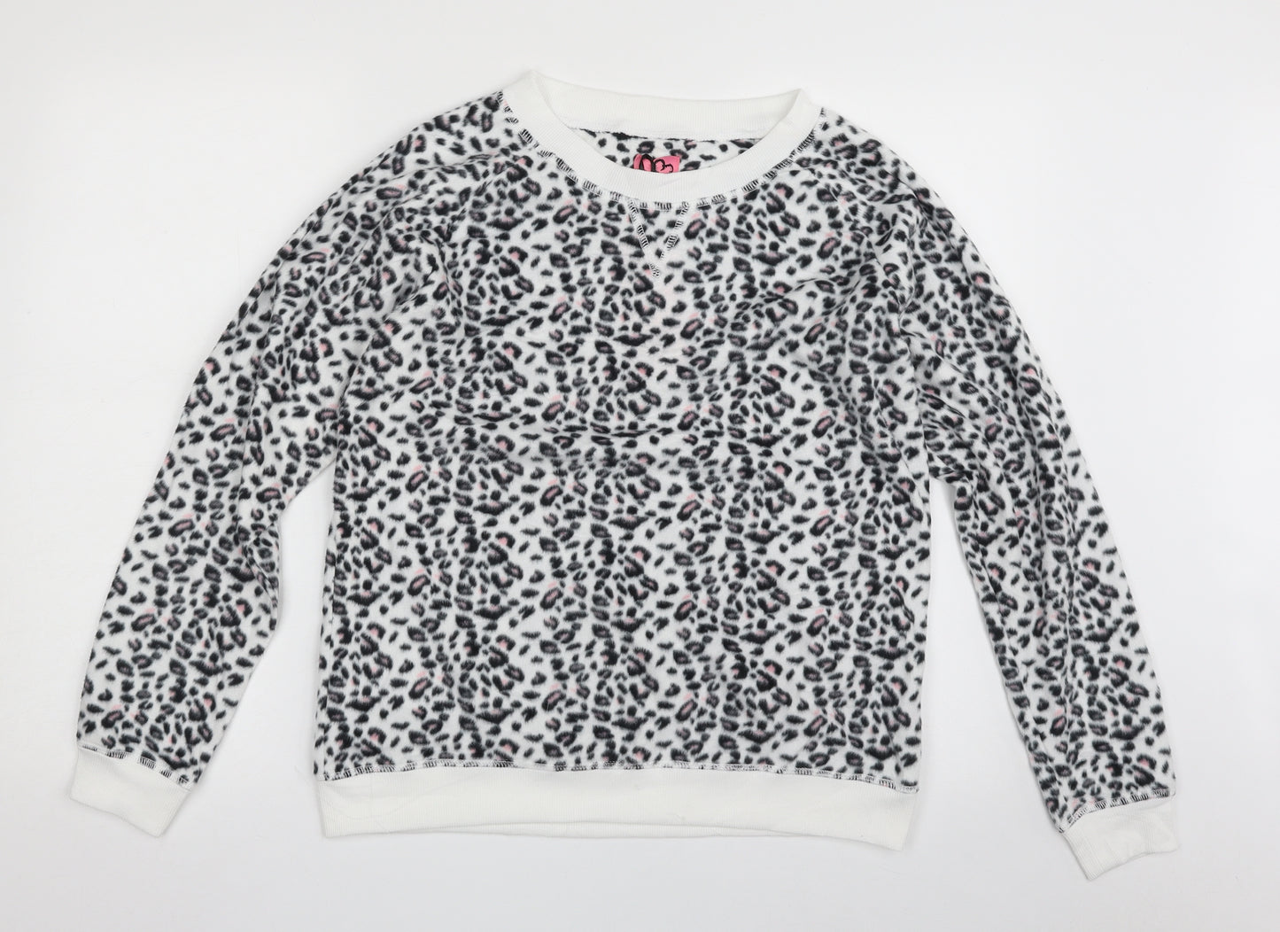 Adore Womens White Animal Print 100% Polyester Pullover Sweatshirt Size 12   - Size 12-14