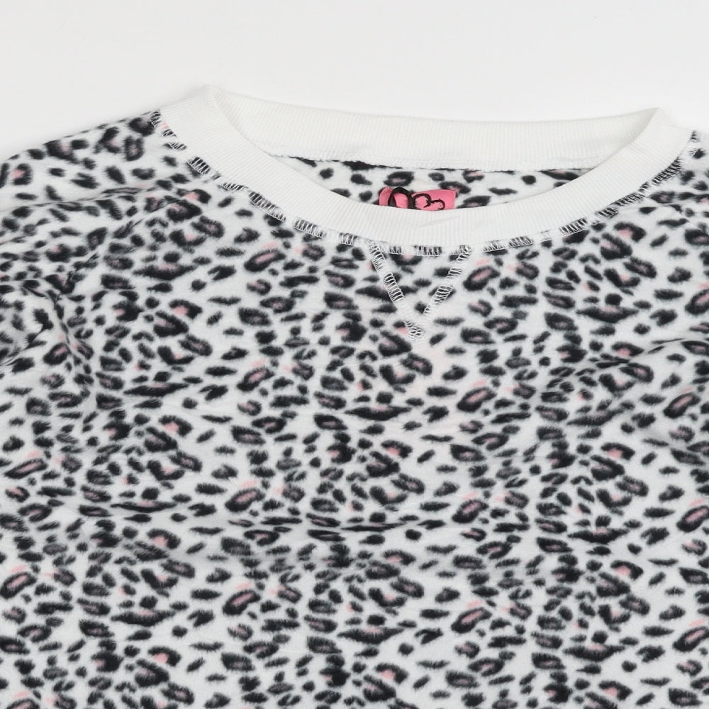 Adore Womens White Animal Print 100% Polyester Pullover Sweatshirt Size 12   - Size 12-14