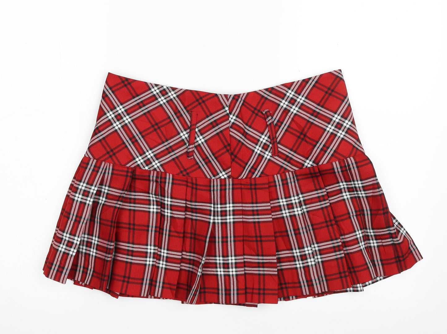 Papaya Womens Red Plaid Polyester Mini Skirt Size 12   Zip