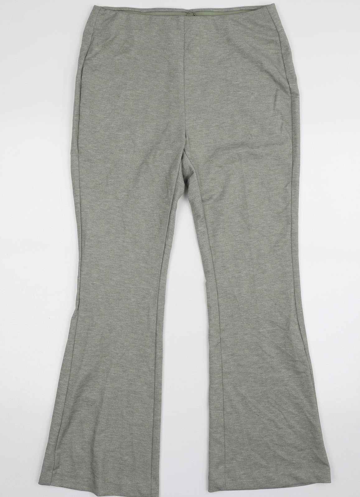 Marks and Spencer Womens Green  Polyester Trousers  Size 12 L29 in Regular