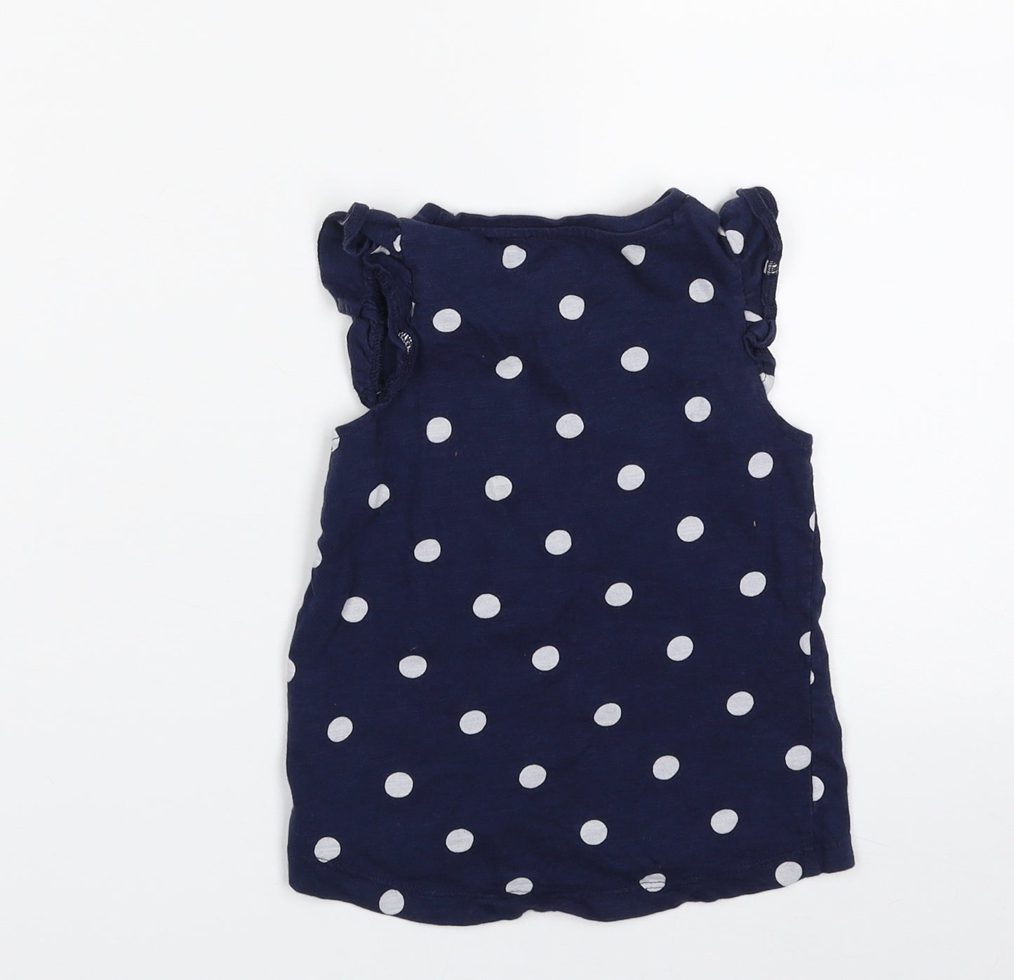 F&F Baby Blue Polka Dot 100% Cotton Pullover T-Shirt Size 18-24 Months Crew Neck