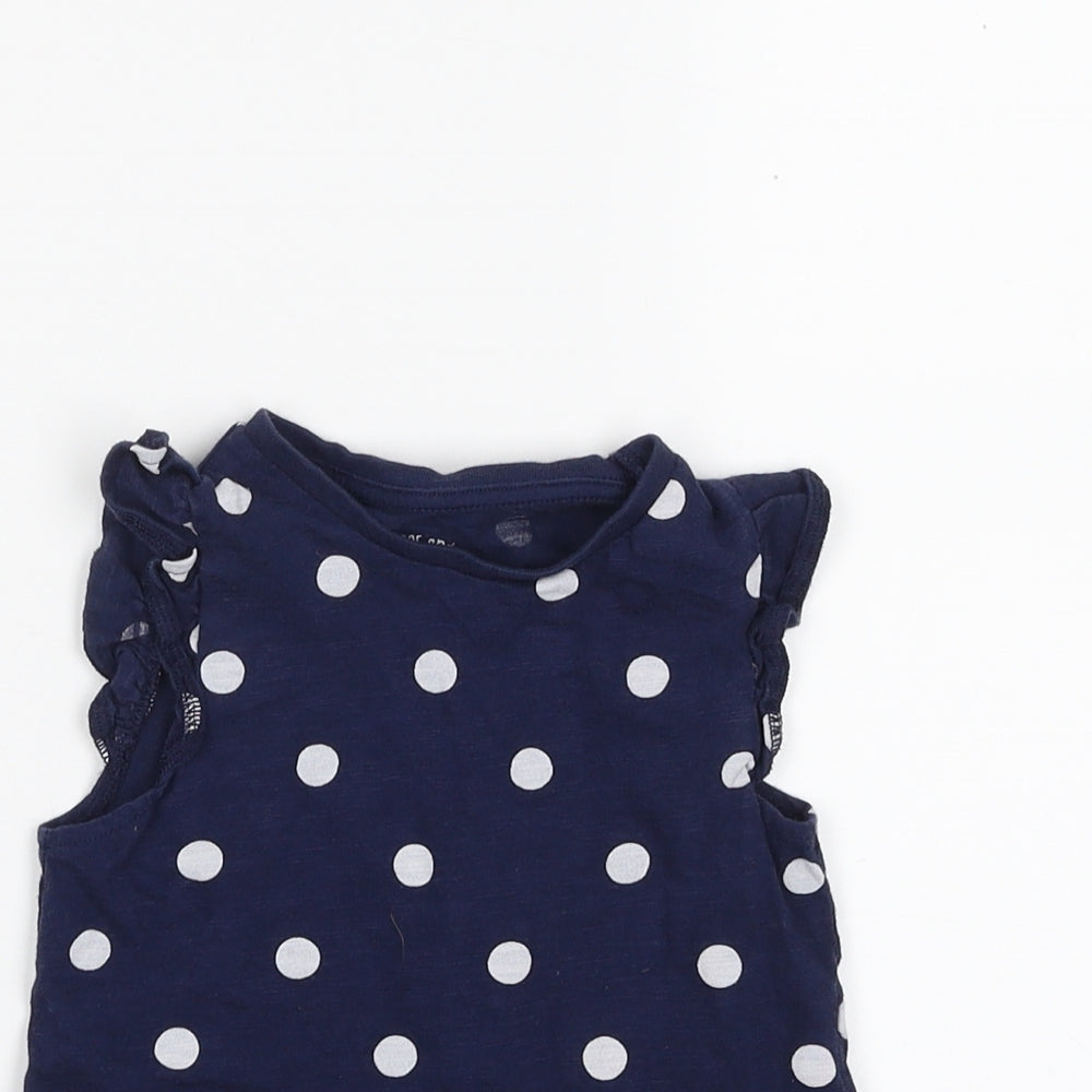F&F Baby Blue Polka Dot 100% Cotton Pullover T-Shirt Size 18-24 Months Crew Neck