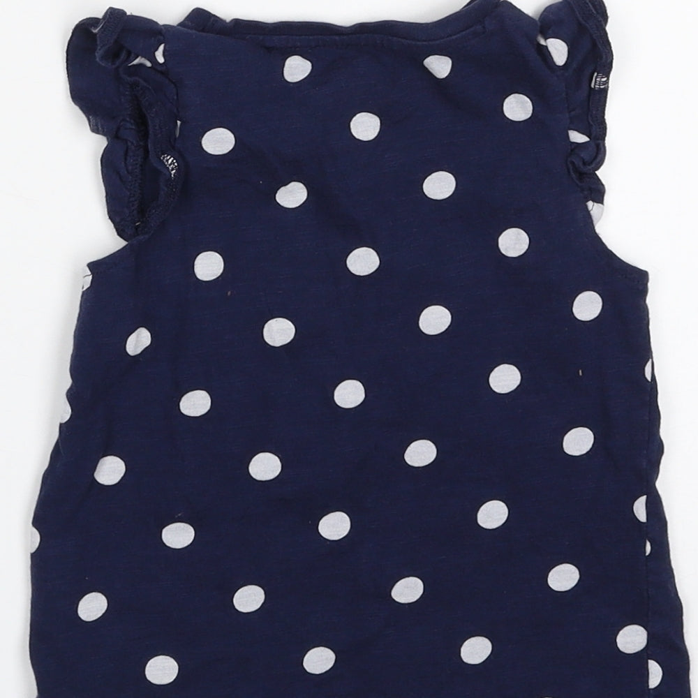 F&F Baby Blue Polka Dot 100% Cotton Pullover T-Shirt Size 18-24 Months Crew Neck