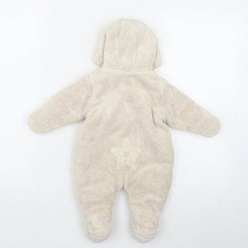 mamas & papas Baby Beige  Polyester Coverall One-Piece Size 0-3 Months  Zip