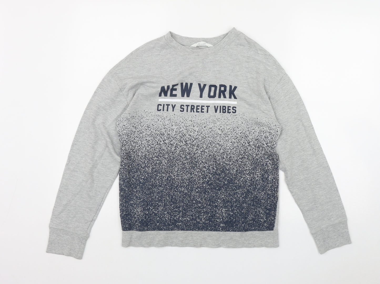 H&M Boys Grey  Cotton Pullover Sweatshirt Size 11-12 Years