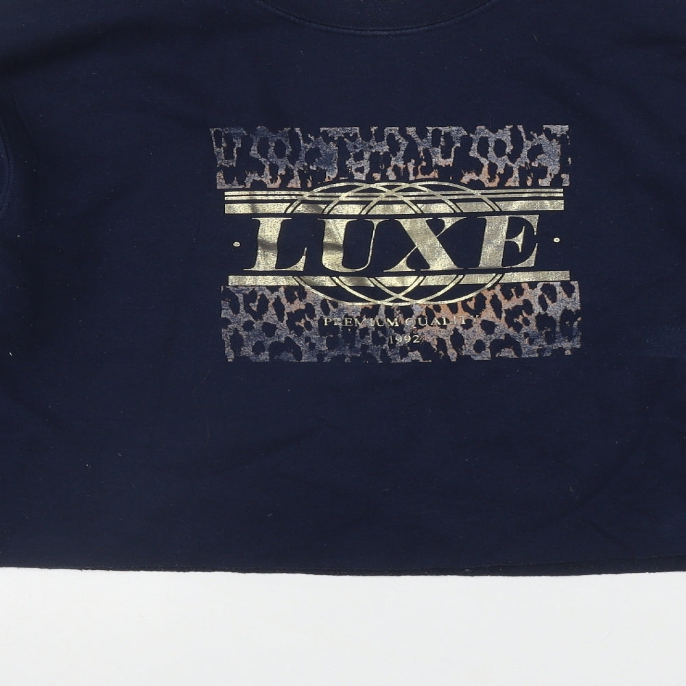 River Island Womens Blue  Polyester Pullover Sweatshirt Size XS   - 'LUXE'