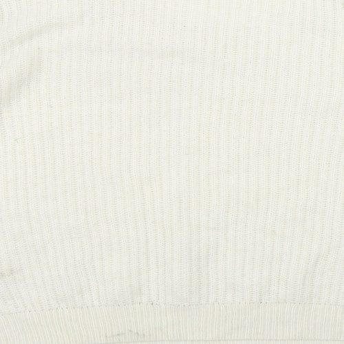 NEXT Womens Ivory Round Neck  Acrylic Pullover Jumper Size 18