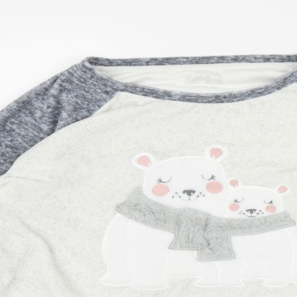 Nutmeg Womens Grey  Polyester Top Pyjama Top Size 8   - 'Snuggle Up'