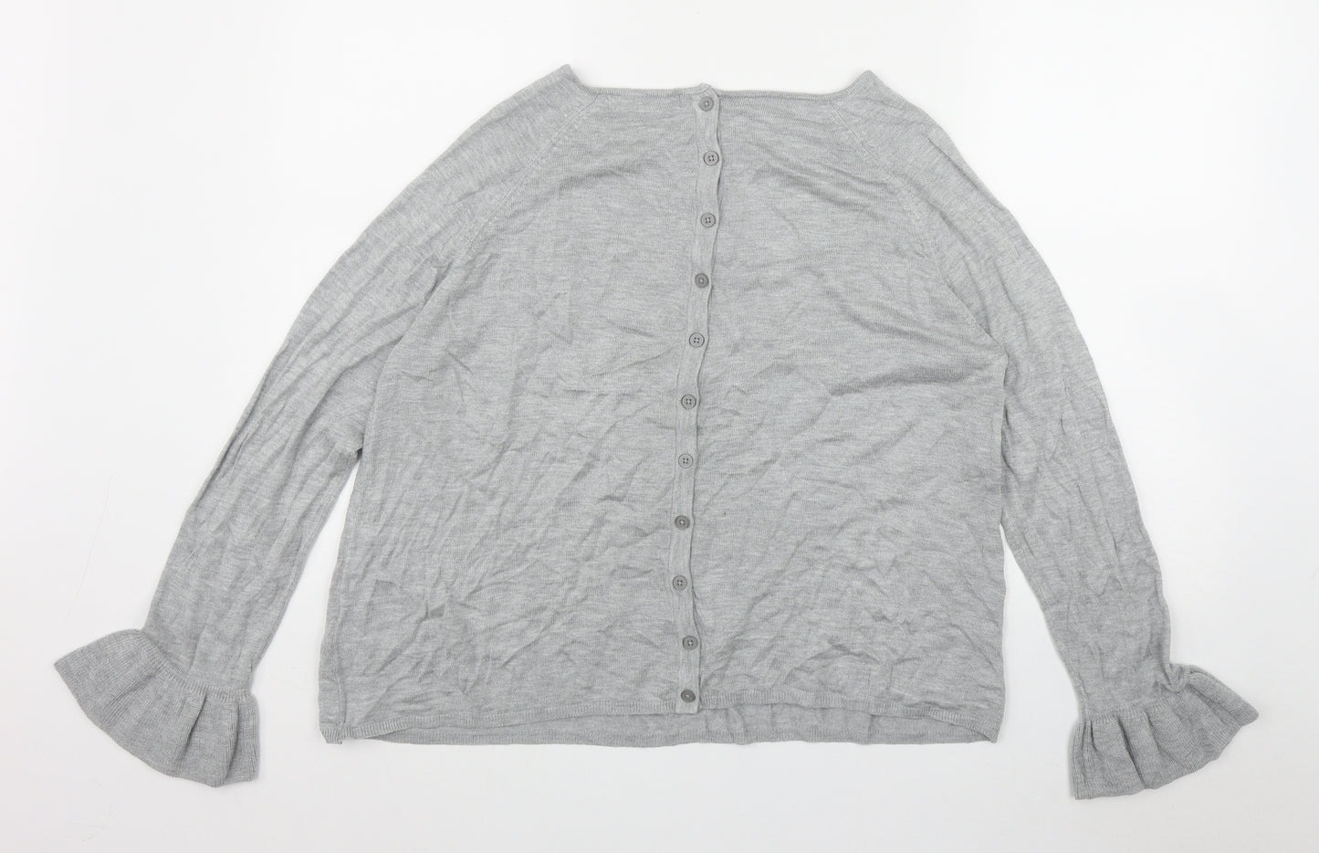 Marks and Spencer Womens Grey Round Neck  Acrylic Pullover Jumper Size 18