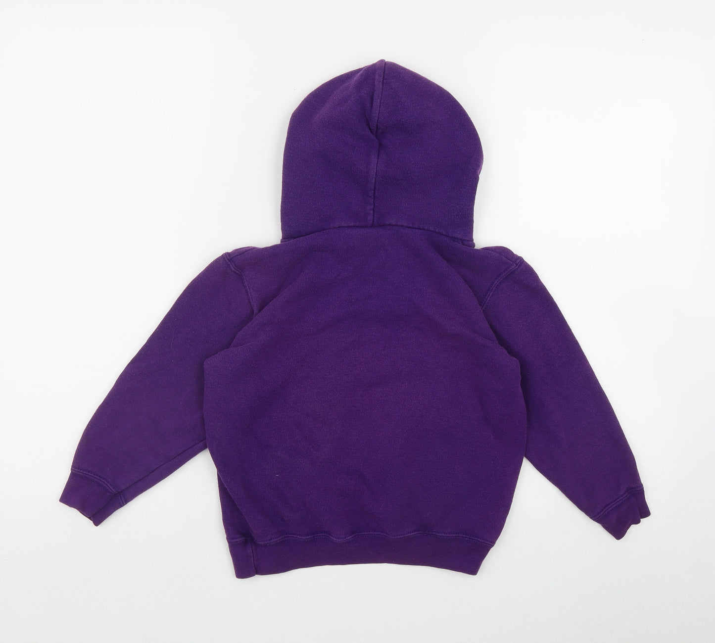 Fruit of the Loom Girls Purple  Cotton Pullover Hoodie Size 5-6 Years