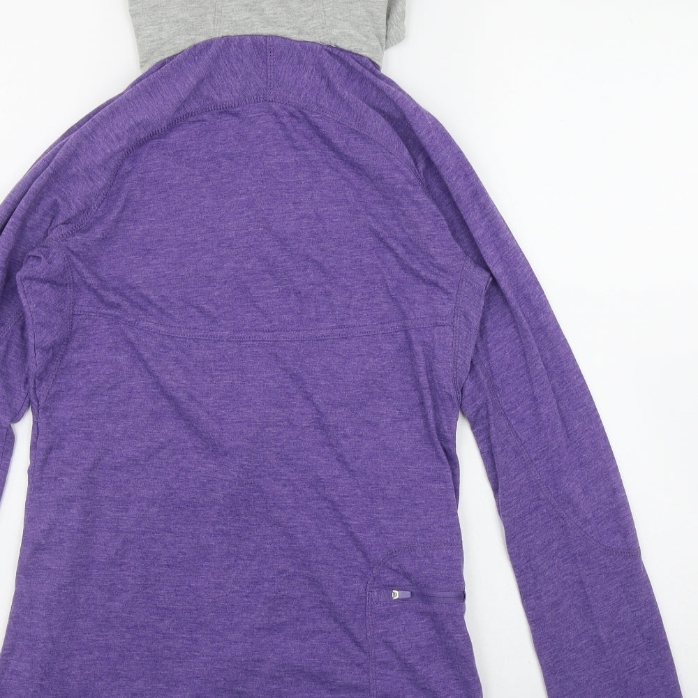 More Mile Womens Purple  Polyester Full Zip Hoodie Size S  Zip